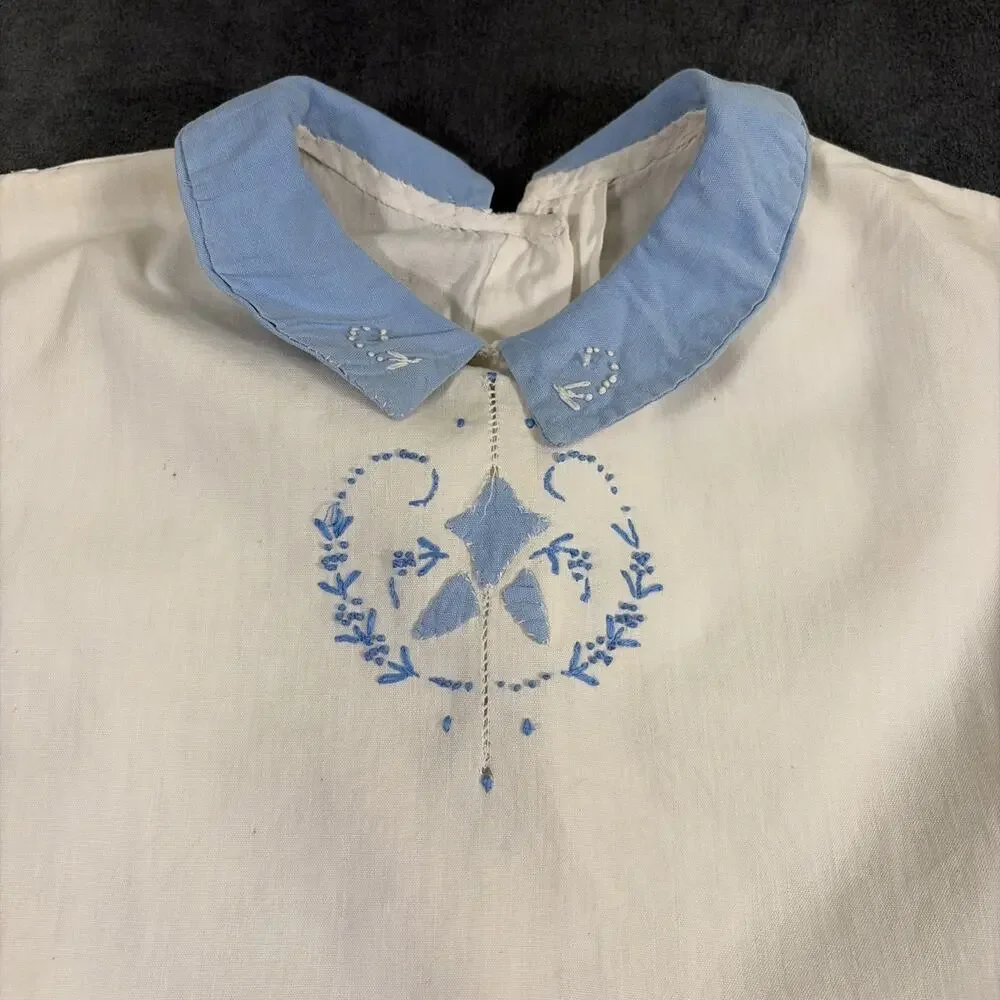 Vintage boys cotton embroidered long sleeve romper Free Shipping Benefits Chrty